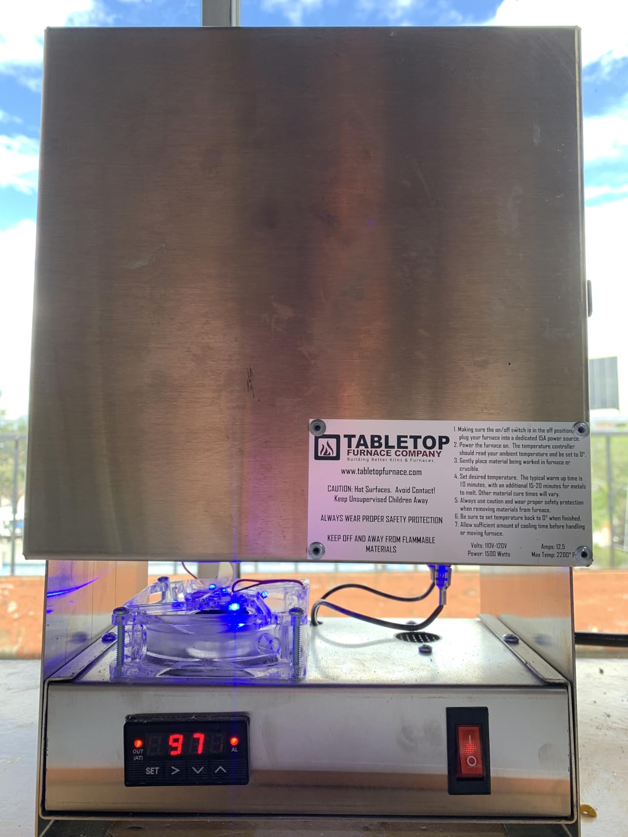 Tabletop USA Hi-Temp Electric Burnout Oven Kiln STANDARD Controller 2200 Degree Furnace for Jewelry Making, Dental Casting, Wax, 3D Resin PLA Burnout (Made in U.S.A., with Vent Hole) customer photo 1