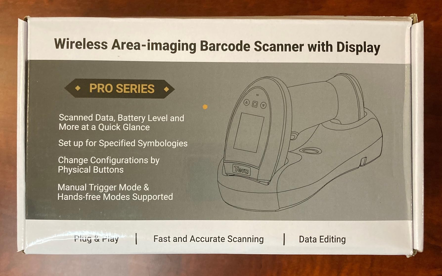 Tera Barcode Scanner Wireless with Screen: Pro Version 1D 2D QR with Setting Keypad Charging Cradle Works with Bluetooth 2.4G Wireless USB Wired Handheld Bar Code Reader HW0009 customer photo 2