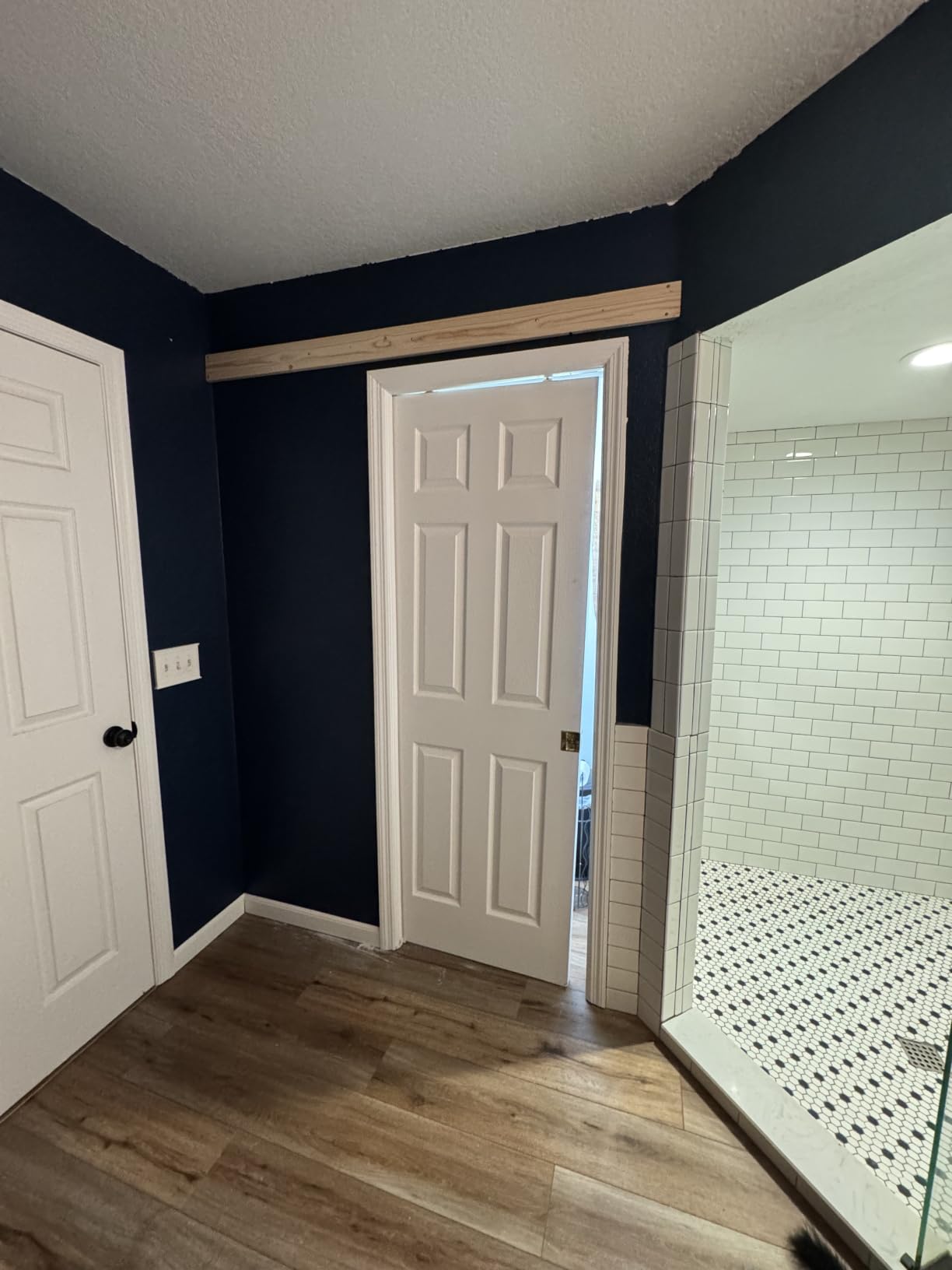SMARTSTANDARD 36in x 84in Sliding Barn Door with 6.6ft Barn Door Hardware Kit Included, Unfinished Solid Spruce Wood Door, DIY, Stainable customer photo 2
