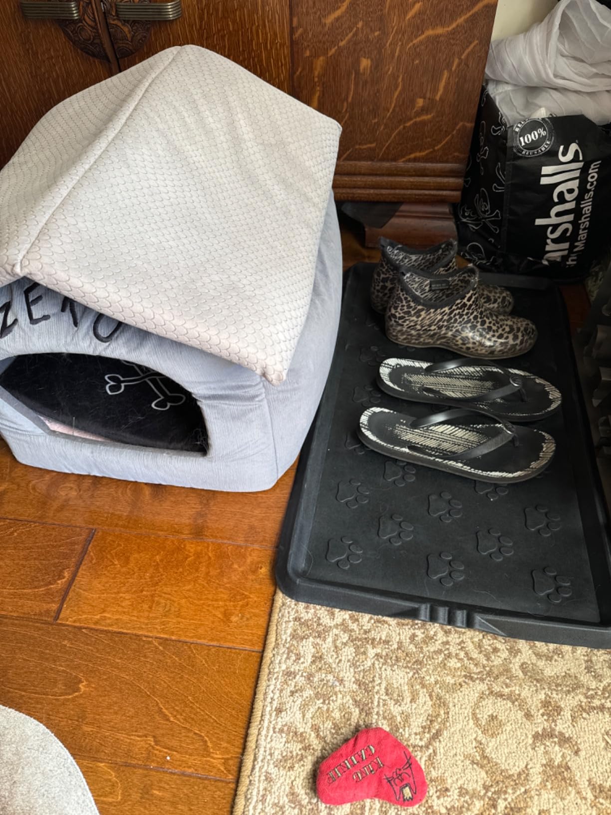 SUPENUIN Boot-Tray Heavy Duty Rubber Mat with Lip Waterproof Shoe Mat Tray for Entryway Indoor Outdoor 16x27.5 Inches customer photo 2