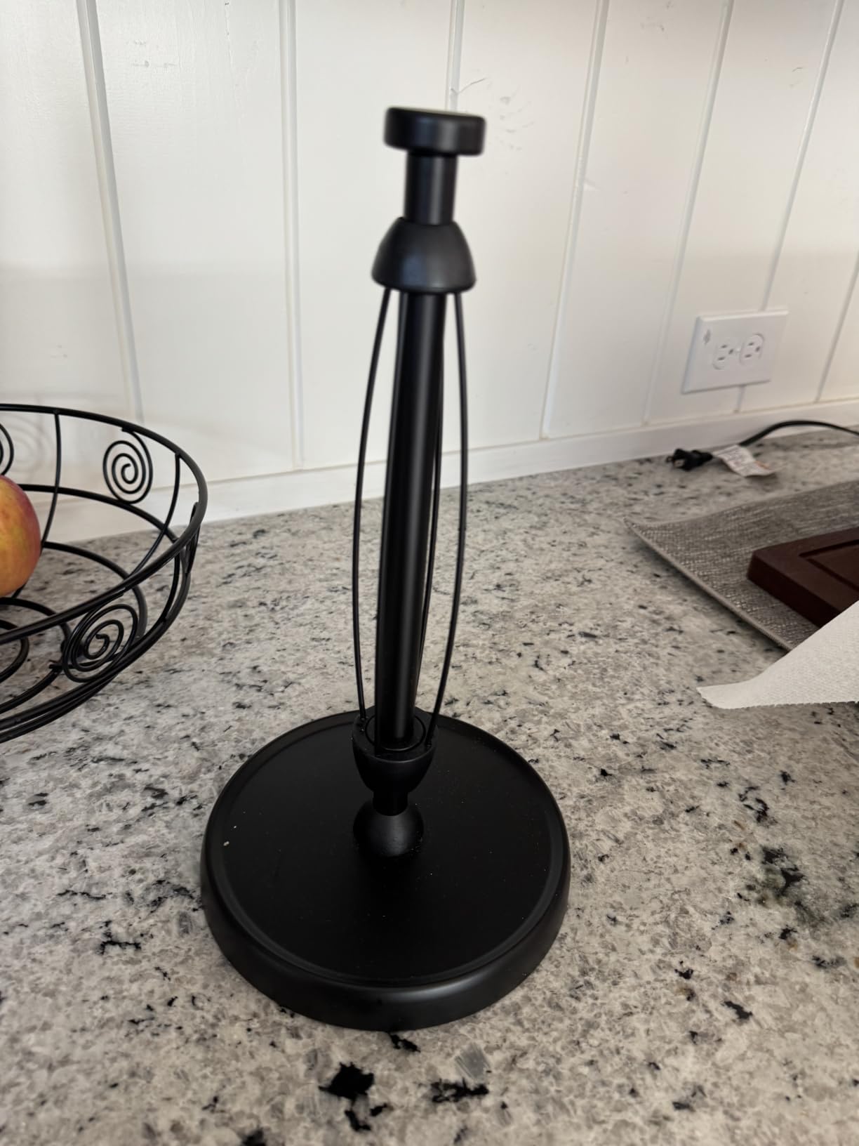 Paper Towel Holder Countertop, One-Handed Tear, Stainless Steel, Weighted Base, Black, Paper Towel Roll Holder Stand with Ratchet Mechanism for Kitchen Bathroom Farmhouse Essentials Decor Accessories customer photo 1