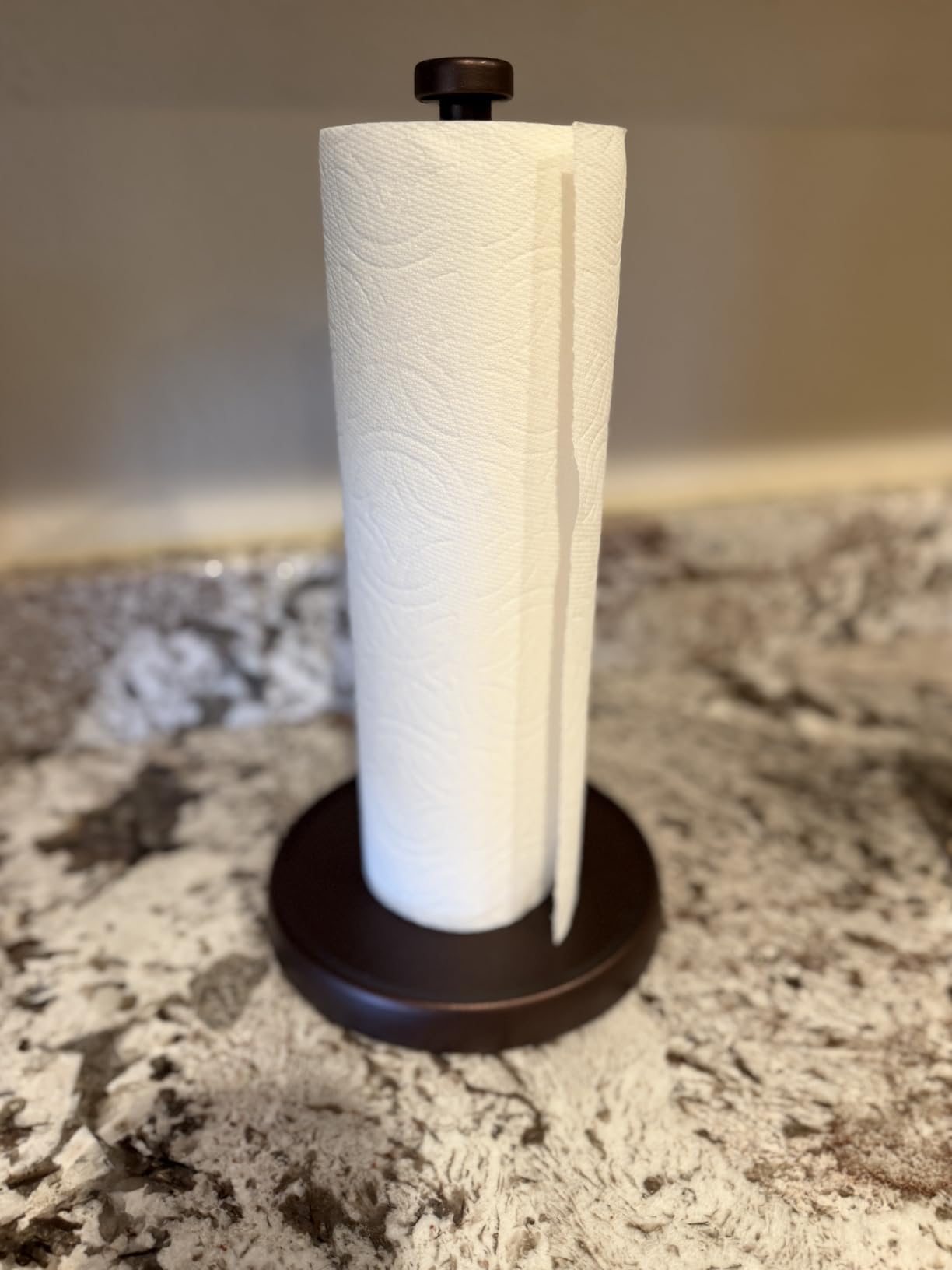 Paper Towel Holder Countertop, One-Handed Tear, Stainless Steel, Weighted Base, Black, Paper Towel Roll Holder Stand with Ratchet Mechanism for Kitchen Bathroom Farmhouse Essentials Decor Accessories customer photo 2