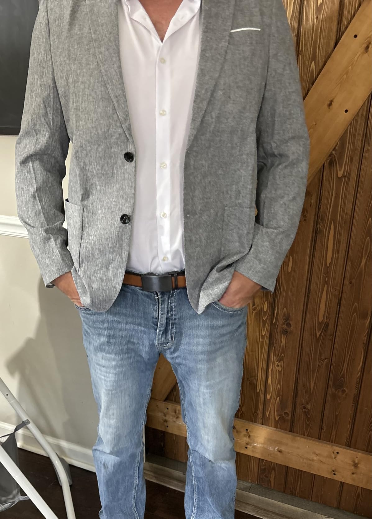 PJ PAUL JONES Mens Casual Sport Coat Blazer Two Buttons Lightweight Business Jackets customer photo 2