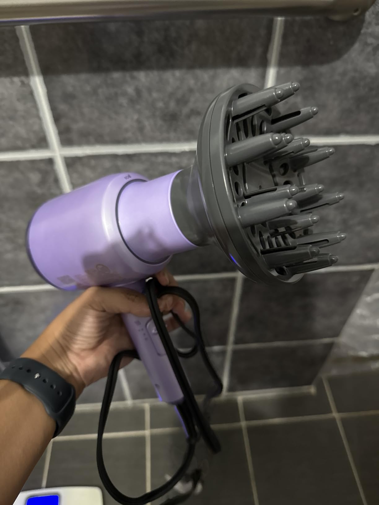 Wavytalk Blown Away Ionic Hair Dryer with Diffuser for Curly Hair | 1875W Fast Drying, 3 Attachments for All Hair Types, Ceramic Healthy Shine, Lightweight & Quiet (Black) customer photo 1