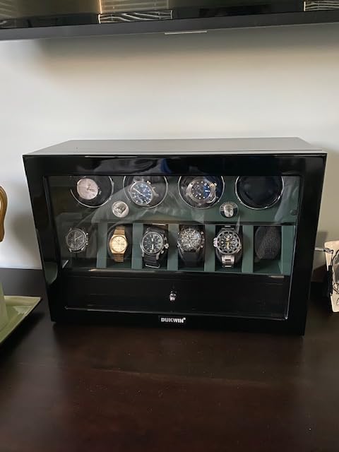 Watch Winder for Automatic Watches, Lockable Watch Winders with Watch and Jewelry Storages, Super Quiet Mabuchi Motor with High-Gloss Piano Lacquer Finish, Built-in Illumination customer photo 1