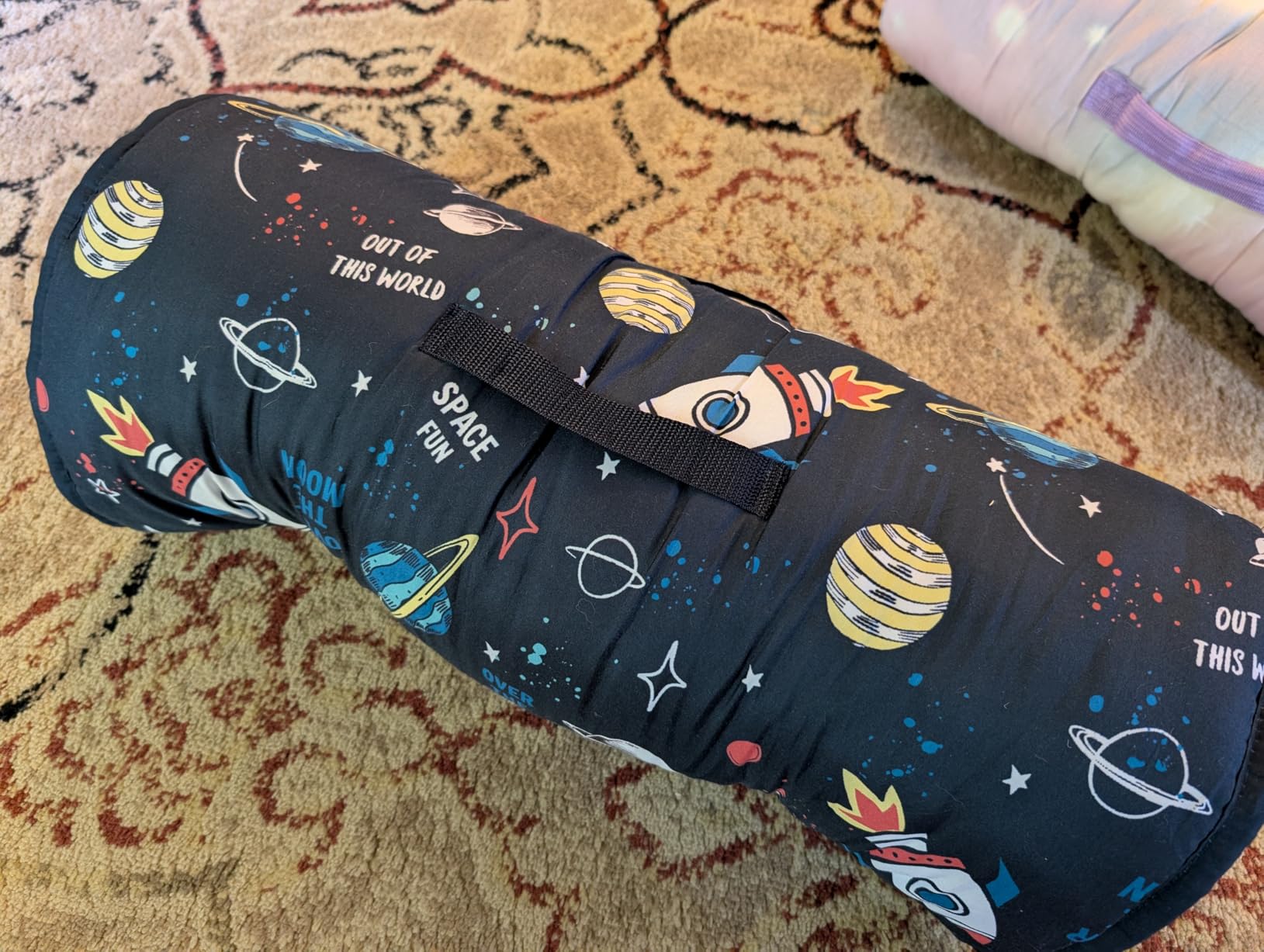 beeweed Toddler Nap Mat, Rollup Design Kid Sleeping Mat with Removable Pillow & Minky Blanket, Toddler Sleeping Bag for Daycare Preschool Travel Camping customer photo 1