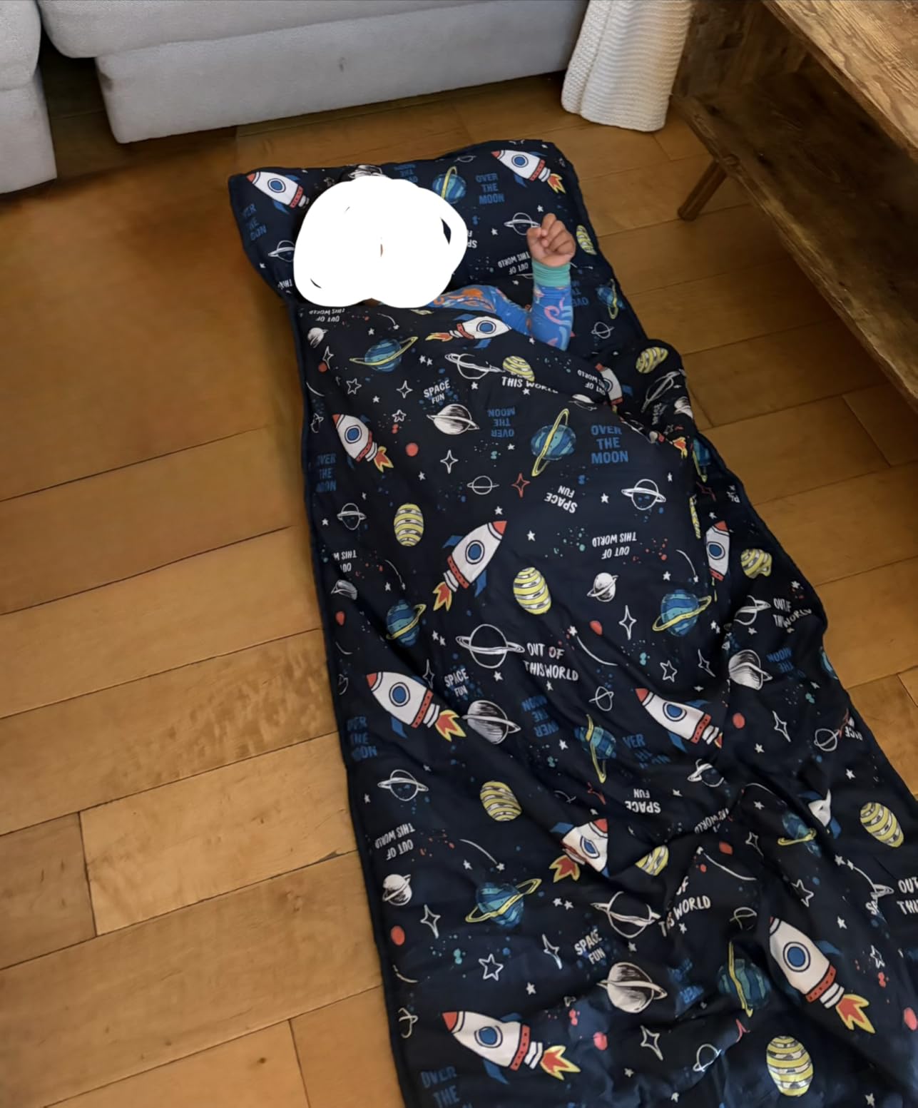 beeweed Toddler Nap Mat, Rollup Design Kid Sleeping Mat with Removable Pillow & Minky Blanket, Toddler Sleeping Bag for Daycare Preschool Travel Camping customer photo 2