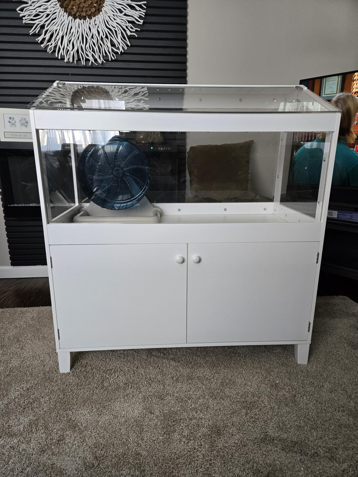 GDLF Hamster Cage with Acrylic Panels and Storage, 39.5 x 19.7 Inch | Furniture-style habitat offers two levels, two access doors, and ample floor space for hamsters, gerbils, rats, or hedgehogs customer photo 1