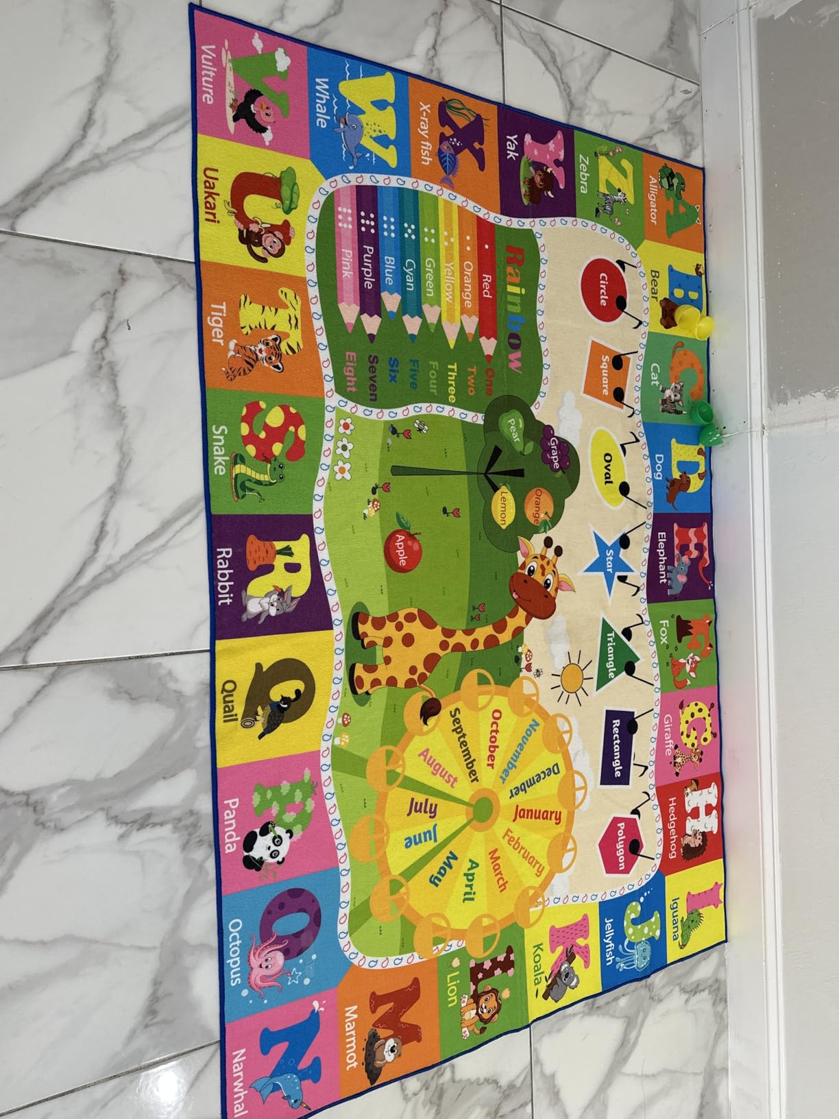 BENRON 4x6 Kids Rug for Playroom Classroom, Fun Play Mat with ABC Alphabet | Educational Play mat with Animals Colors, Non-Slip Learning Rug for Children Toddler Baby Girls Boys Bedroom Nursery Washable customer photo 1