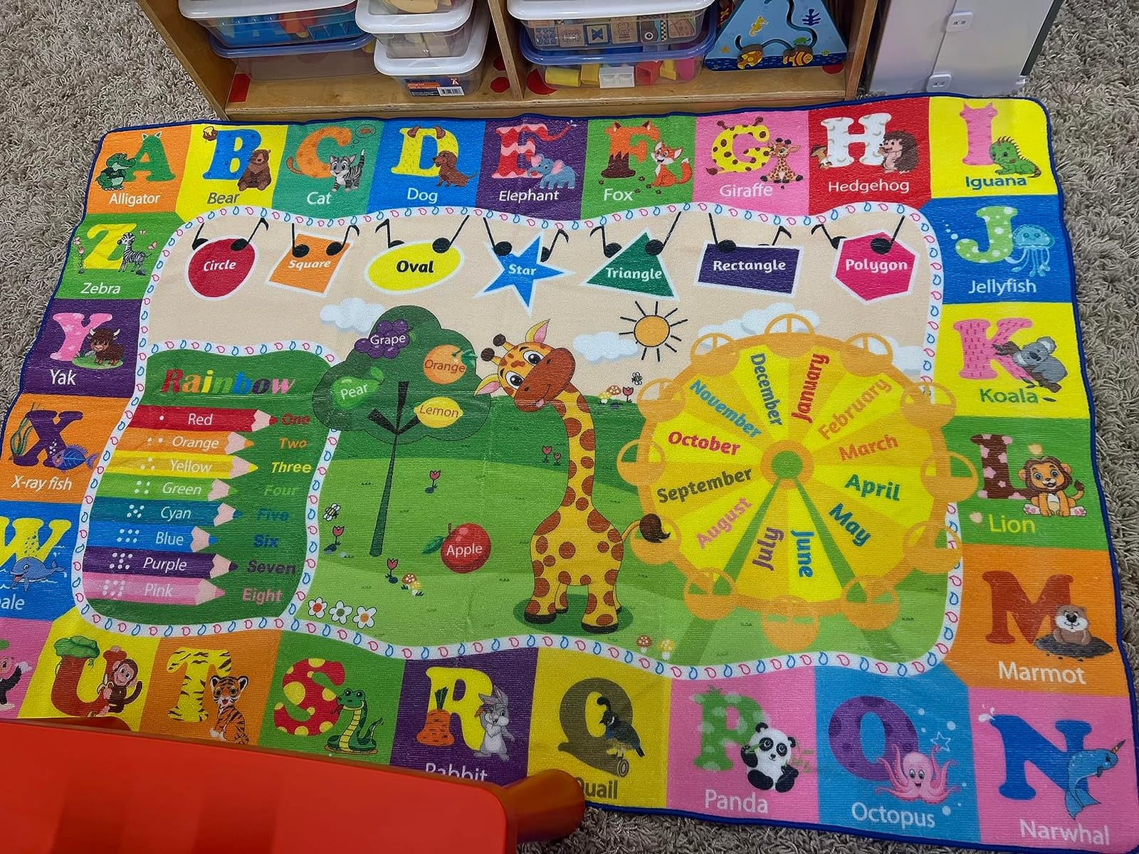 BENRON 4x6 Kids Rug for Playroom Classroom, Fun Play Mat with ABC Alphabet | Educational Play mat with Animals Colors, Non-Slip Learning Rug for Children Toddler Baby Girls Boys Bedroom Nursery Washable customer photo 2