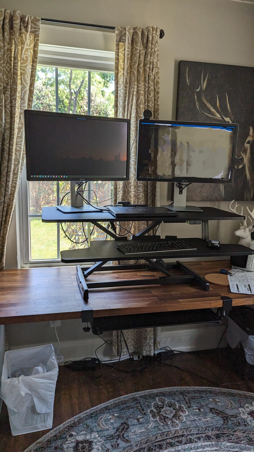 VIVO Black 36 inch Electric Desk Converter, DESK-VE36B | Height Adjustable, Stand Up Desk Riser, Wide Keyboard Tray, Dual Monitor and Laptop Workstation customer photo 1