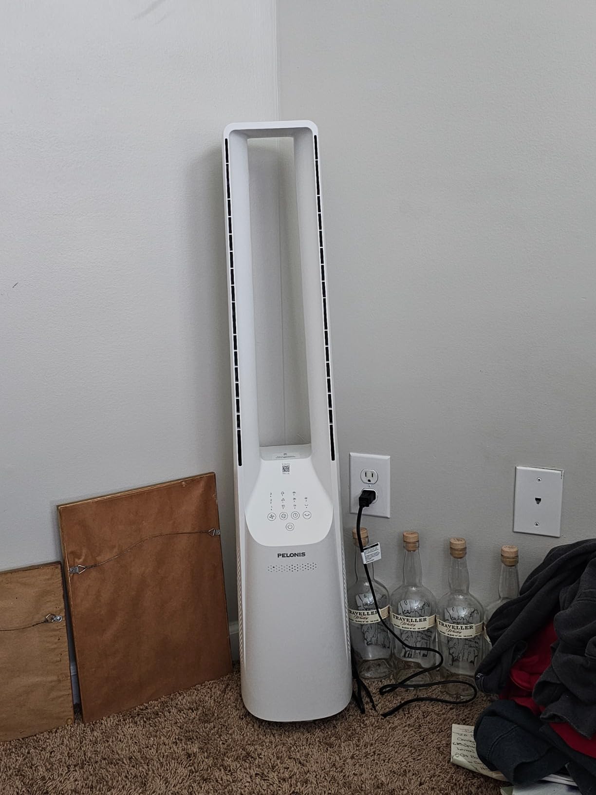 PELONIS Bladeless Tower Fan with 26-33ft Powerful Airflow, Alexa and Google Compatible, 6-Speed Settings, Quiet DC Motor, 120° Oscillation, 7-Hour Timer - Ideal for Bedroom Home Office Use, White customer photo 1