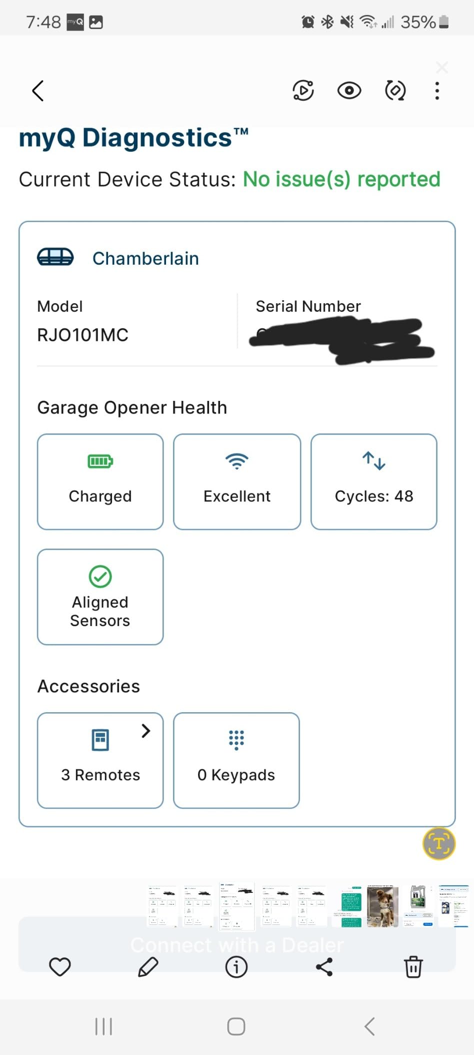 Chamberlain RJO101MC Ultra-Quiet Wall Mount Garage Door Opener with Battery Backup, myQ Smart Wi-Fi Control, LED Lighting System customer photo 2