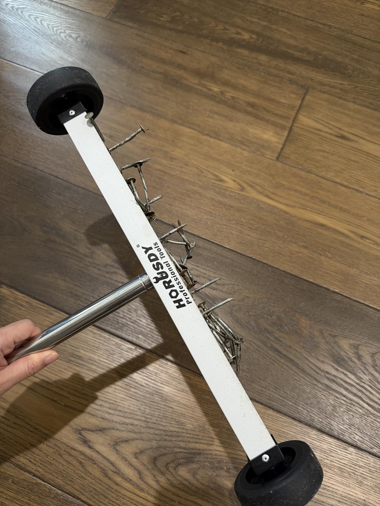 HORUSDY 36-Inch Rolling Magnetic Sweeper with Wheels, 40-Inch Telescoping Magnetic Pickup Tool, Adjustable Handle, 55-Pound Capacity Heavy-Duty Magnet to Pick Up Nails customer photo 2