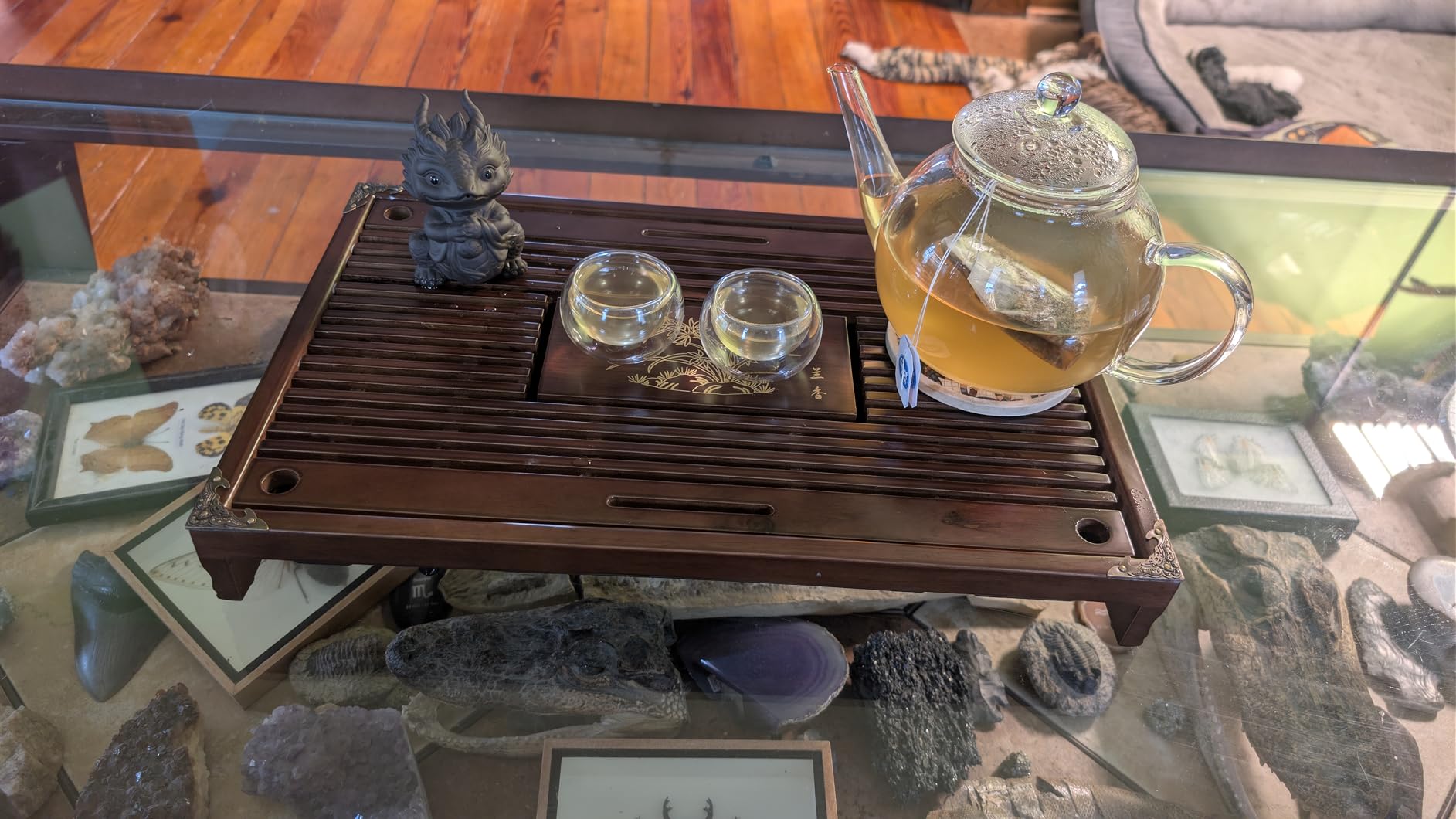 Chinese Zisha Dragon Tea Pet, Handmade Purple Clay Tea Pet for Kung Fu Tea Tray, Ceramic Decorate Kungfu Tea Tray Accessories (K) customer photo 1