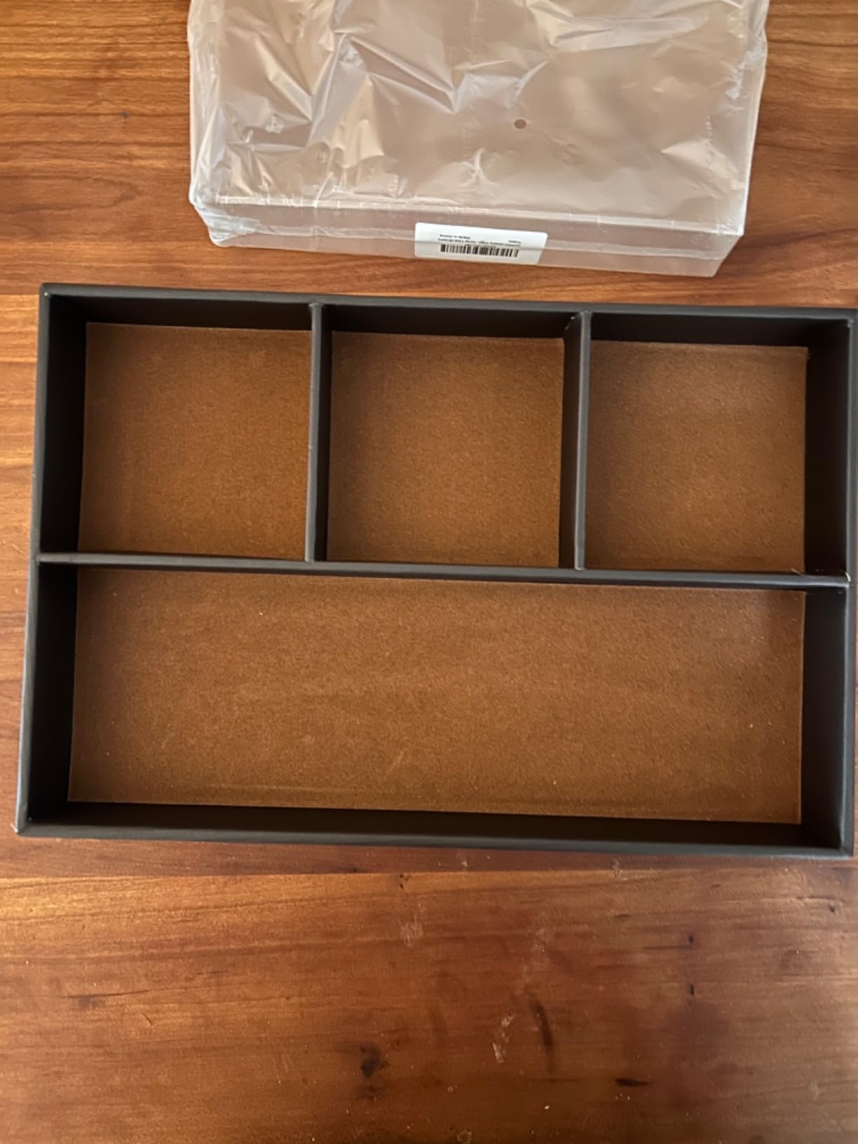 GORESE 2 Pieces Faux Leather Valet Tray for Men, Stackable Jewelry Organizer for Drawers, Nightstand Caddy Tray for Key, Wallet, Sunglass, Watch, Coin, Phone, Bedside Desk-top Storage Black customer photo 2