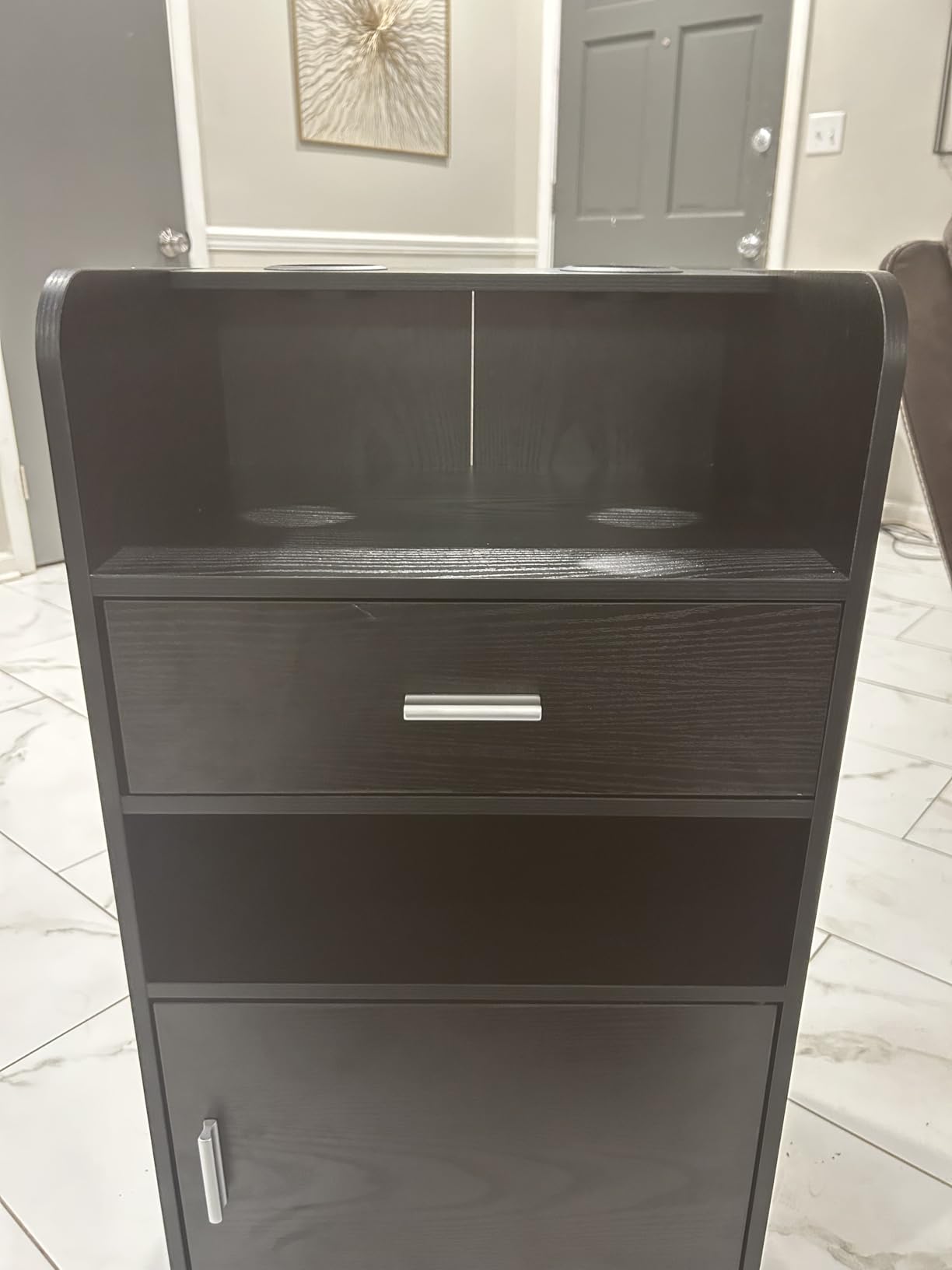 4ever2buy Salon Station for Hair Stylist, Salon Station Cart with Wheels | Black Beauty Barber Station,Mobile Organizer for Salon, Spa, Barbershop, Nail & Beauty Tools customer photo 2