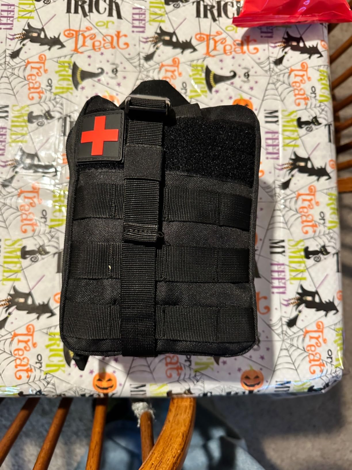 Survival Kit 256 in 1, First Aid Kit Survival Gear Tools Trauma Kit with Molle Pouch for Outdoor, Camping, Hunting, Hiking, Earthquake, Home, Office, Gifts for Men Dad Husband Women customer photo 1