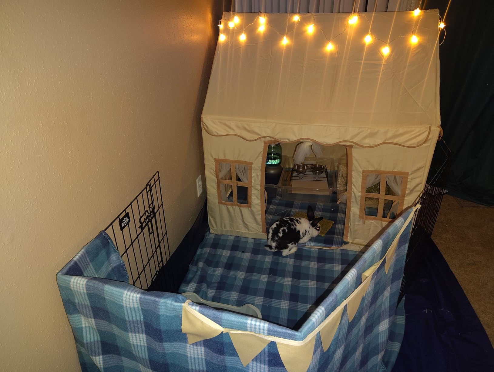 Large Kids Tent Playhouse Base Fabric with Star Lights, Flags and Tote Bags, Kids Play Tent Indoor & Outdoor, Washable Teepee Tent for Boys & Girls, Play House for Toddler, Neutral Color customer photo 1