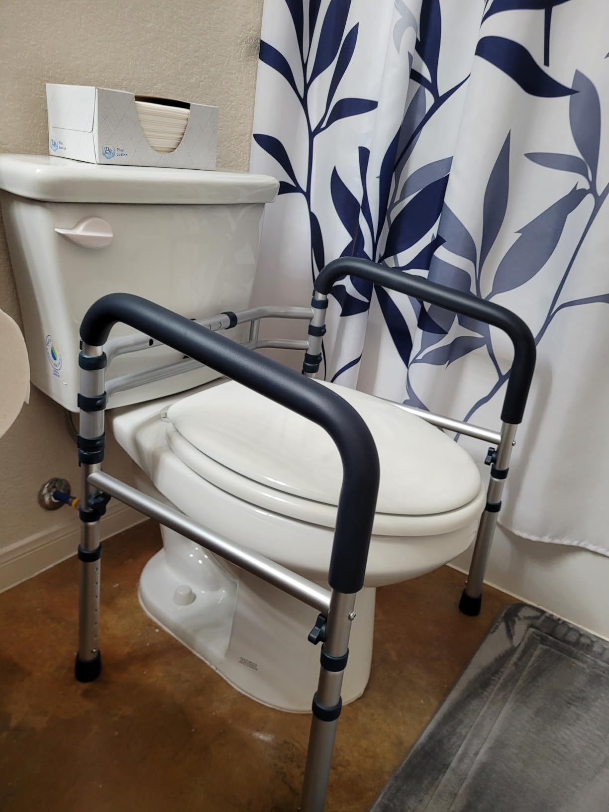 PELEGON Toilet Safety Rails (350 lb) - Adjustable Toilet Safety Frame & Rails for Elderly Adults, Toilet Handles for Seniors customer photo 2
