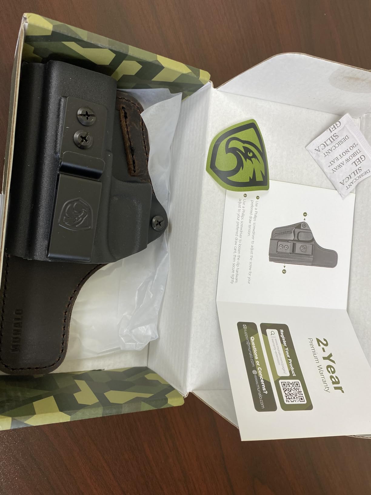 MUNALO IWB Holster for Glock 19/19X/23/32/44/45, Kydex Leather Hybrid | Concealed carry, foam padded backing for all-day comfort, optic cut, full-length sweat guard, adjustable cant customer photo 1