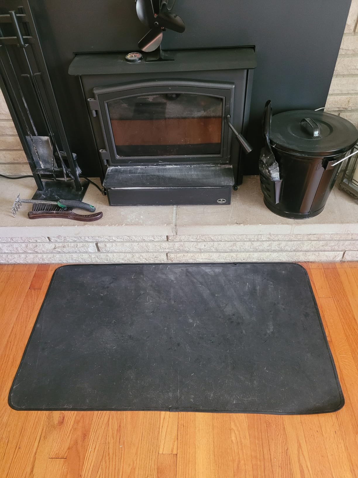 26x46inch Fireproof Hearth Mats for Fireplaces Fire Resistant Rectangle Fire Pit Mat, Fireproof Grill Pads, Under Grill Mat for Outdoor Charcoal, Smokers, Gas Grills, Deck and Patio Protective Mats customer photo 1