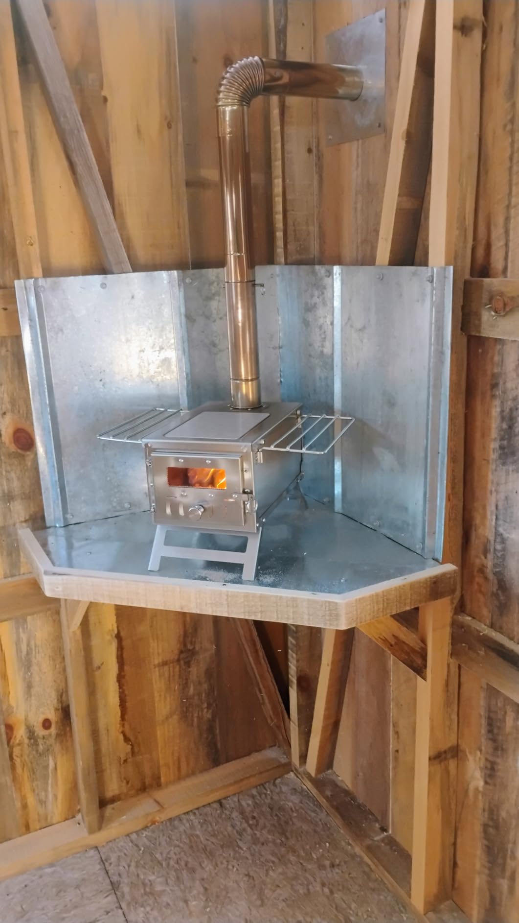 VEVOR Camping Wood Stove Alloy Steel Camping Tent Stove, Portable Wood Burning Stove with Chimney Pipes & Gloves, 1400in³ Firebox Hot Tent Stove for Outdoor Cooking and Heating with 8 Pipes customer photo 2