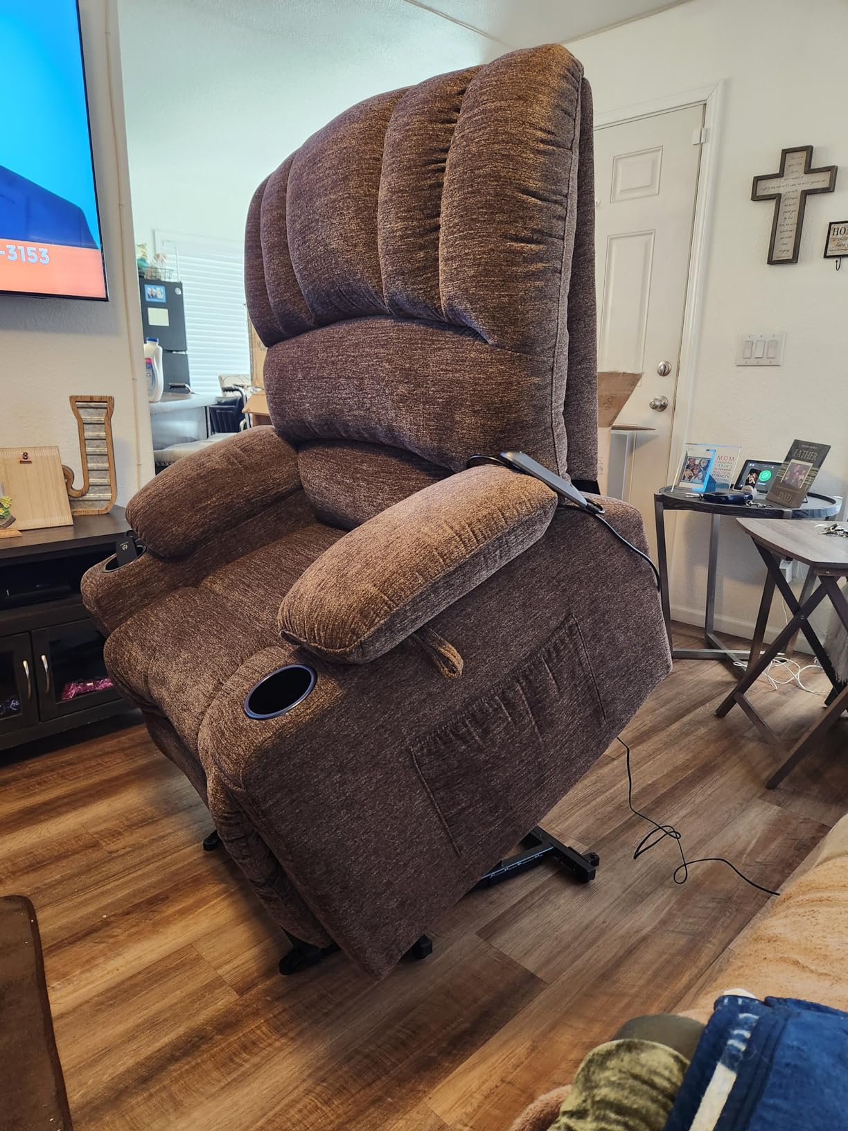 MCombo Power Lift Recliner Chair for Elderly 7095 (Medium, Coffee) | Stand Assistance, Heat and Massage, 4.7