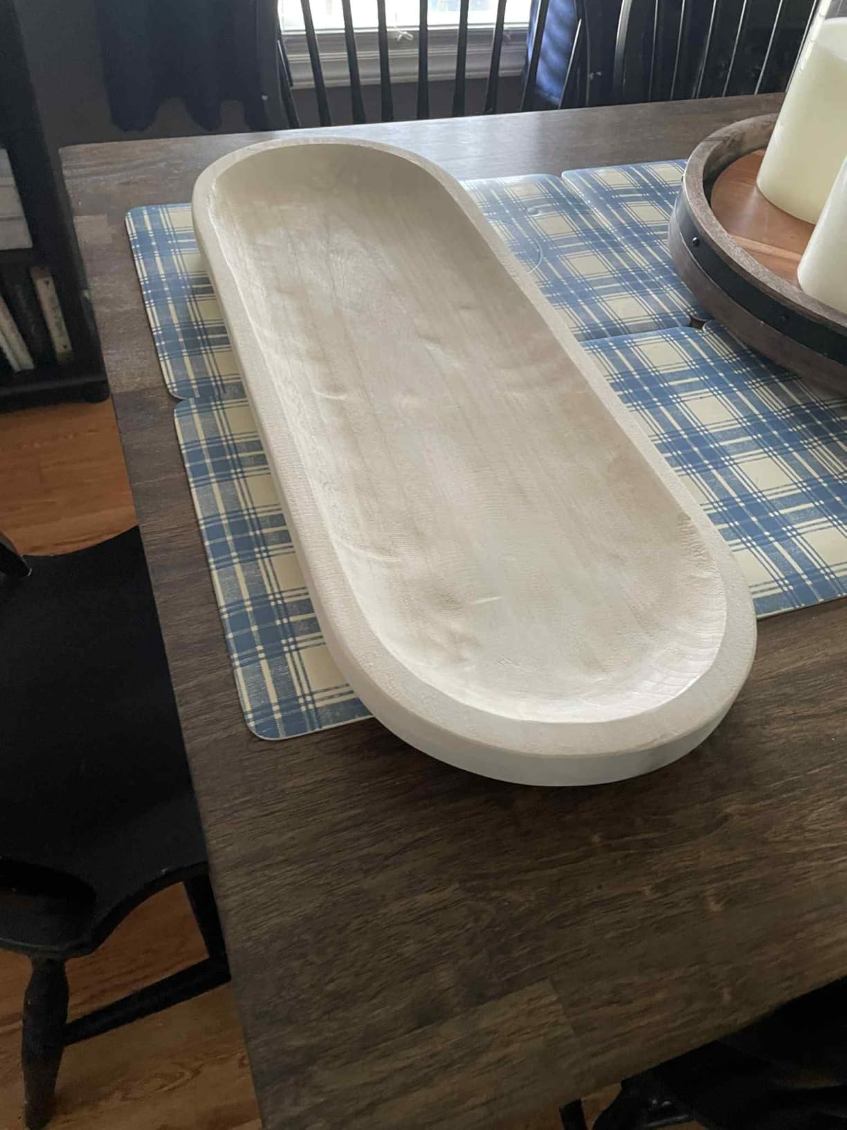 Hanobe Extra Large Wood Decorative Bowl for Table Centerpiece, 25.5