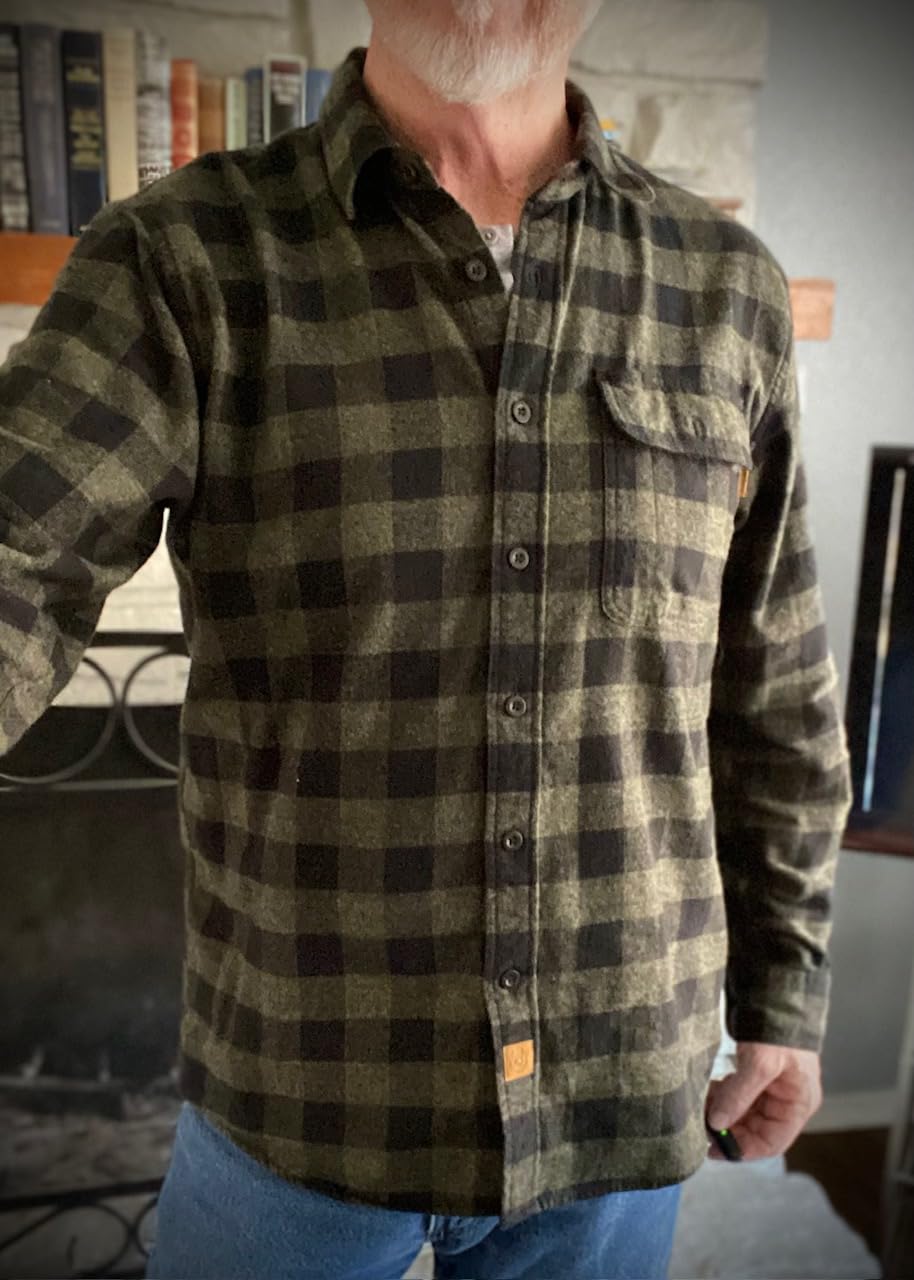 Dubinik®Mens Flannel Shirts Long Sleeve Flannel Shirt for Men Warm Casual Soft Cotton Button Down Plaid Mens Flannel Shirt customer photo 1