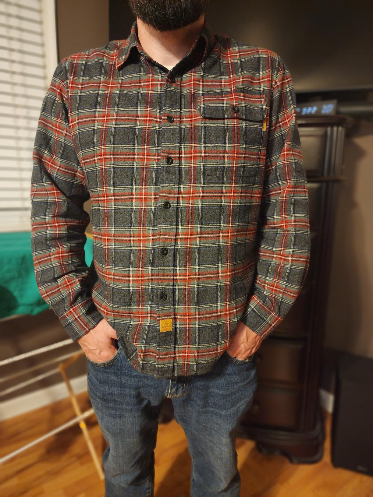 Dubinik®Mens Flannel Shirts Long Sleeve Flannel Shirt for Men Warm Casual Soft Cotton Button Down Plaid Mens Flannel Shirt customer photo 2
