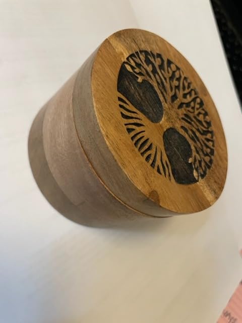 Samhita Handmade Acacia Wood Urn for Human Ashes, Tree of Life Wooden Box Urns for Ashes - Cremation Pet Urns for Dogs Ashes, Urn for Ashes (3.5