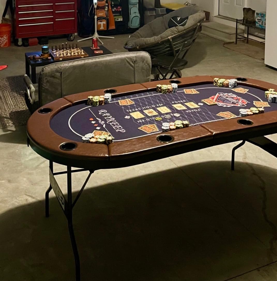 RAYKEEP 8 Player Poker Table Foldable, 71