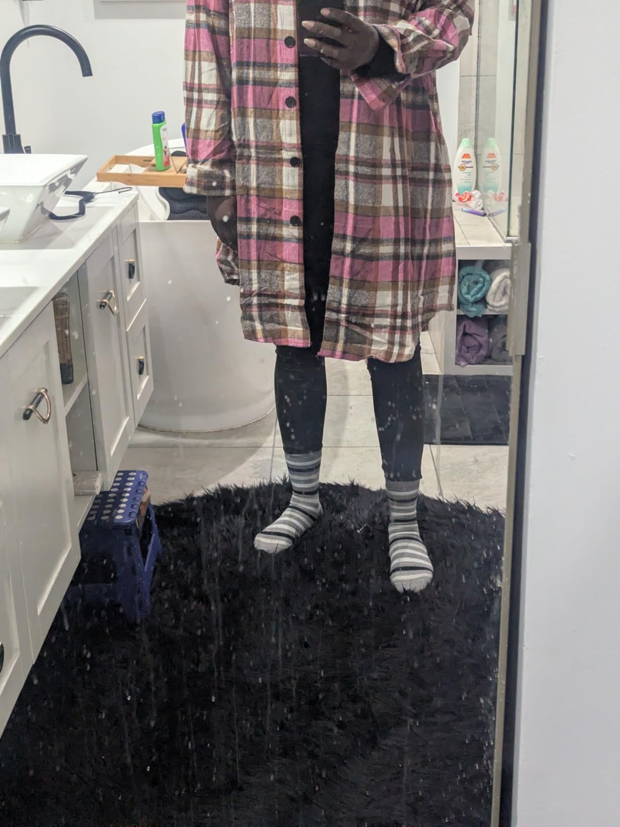 ZAAYO Women's Plus Size Plaid Flannel Shacket Long Shirts Jacket Tartan Boyfriend Oversized Coat Fall Clothes Fashion Outfits customer photo 2