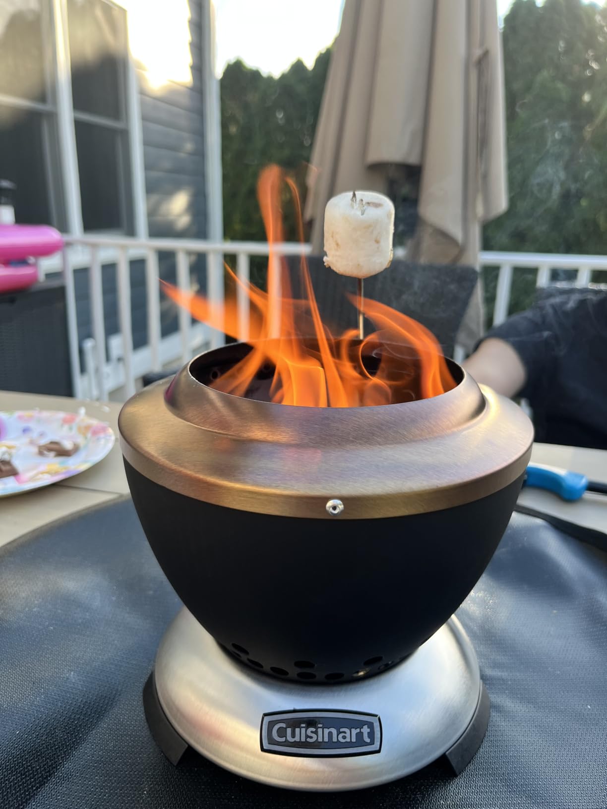 Cuisinart Outdoor Fire Pit, Cleanburn Smokeless System, Wood Burning, 7.5