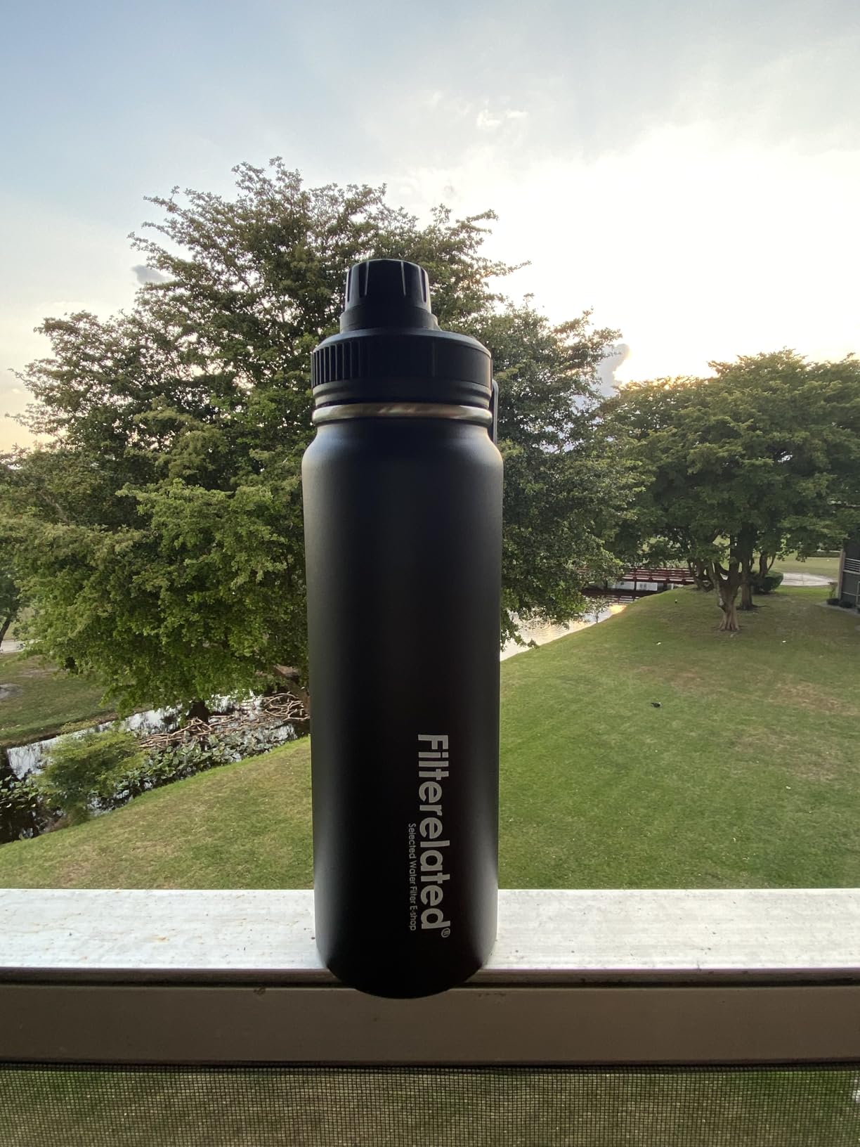 Filterelated 30oz Stainless Steel Alkaline Filter Water Bottle, Black | Creates Up To 9+ Ph Of Quality Water, Sports Travel Water Bottle, Removes Water Impurities customer photo 1
