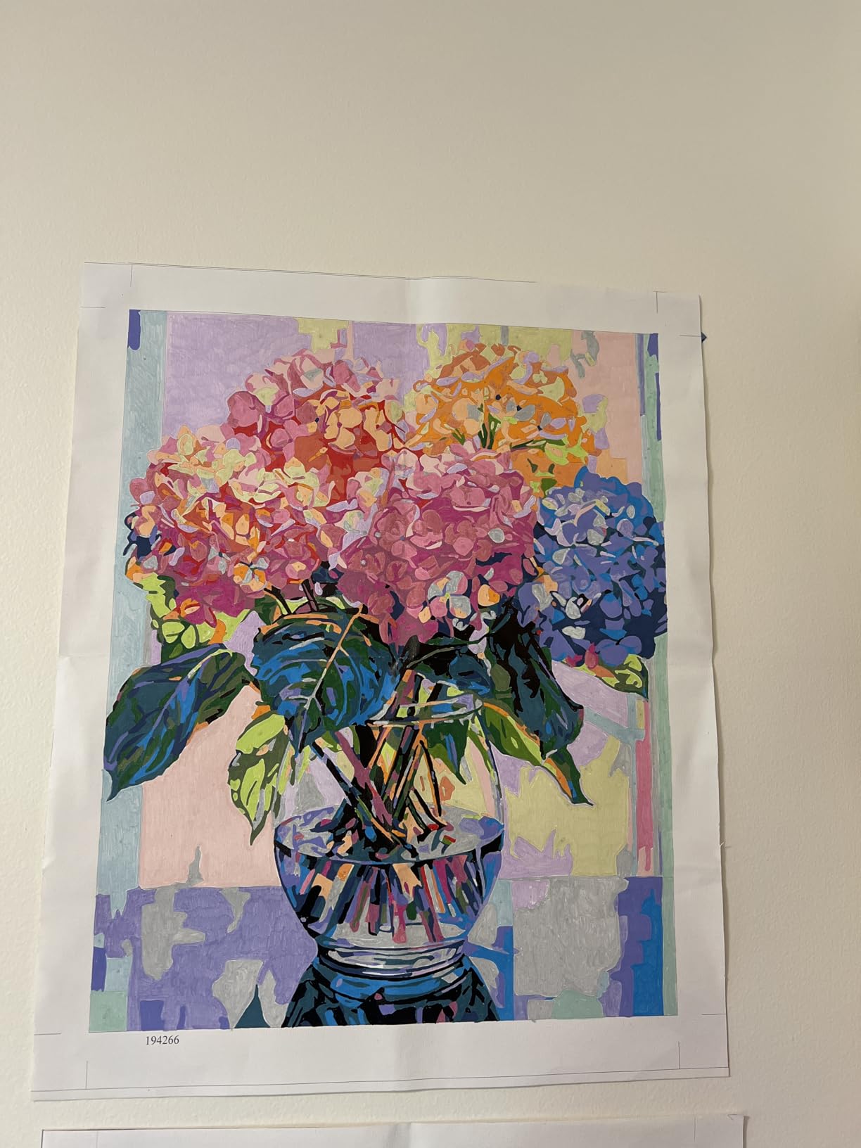 Tucocoo Hydrangea in Glass Vase Window Landscape Paint by Numbers for Adults Beautiful Flower DIY Paint by Numbers Acrylic Paint Canvas Colorful Flowers Painting Kits Art 16x20 Inch (Without Frame) customer photo 2