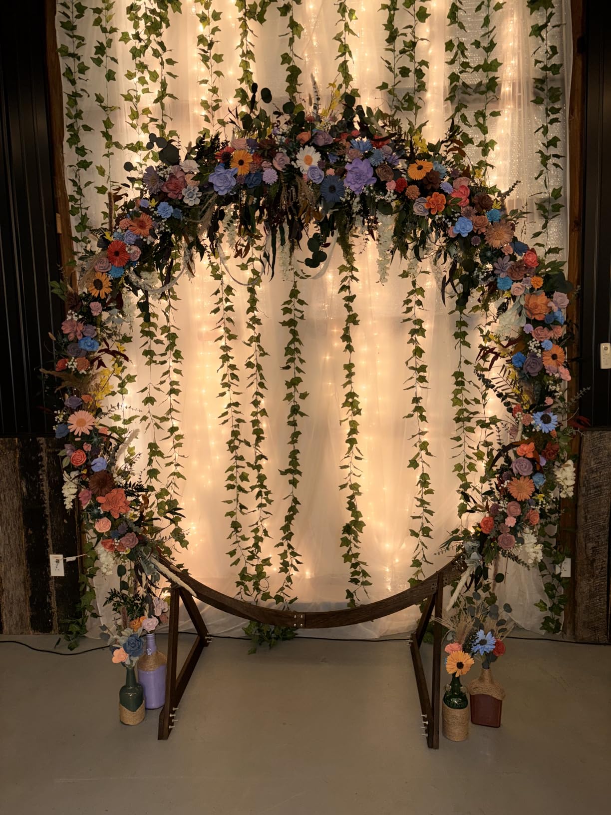 THORISE 7.3FT Wooden Wedding Arch Stand Square Wood Arch Wedding Arbor for Ceremony Party Proposal Scene Garden customer photo 1