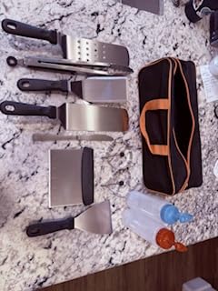 14PCS Griddle Accessories Kit, Flat Top Grill Accessories Set for Blackstone and Camp Chef, Grill Spatula Set with Enlarged Spatulas, Scraper for Outdoor Barbecue customer photo 1