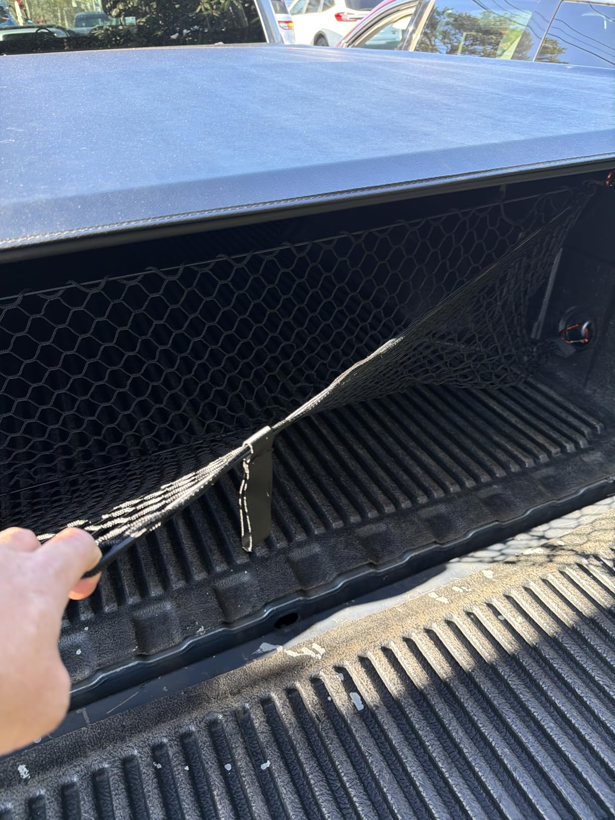 TacoNets Envelope Cargo Net for GMC Sierra & Chevy Silverado - Fits 2013-Current - Upgraded 5mm Bungee - Integrated Storage Bag - Heavy Duty Carabiners - Designed in USA customer photo 1