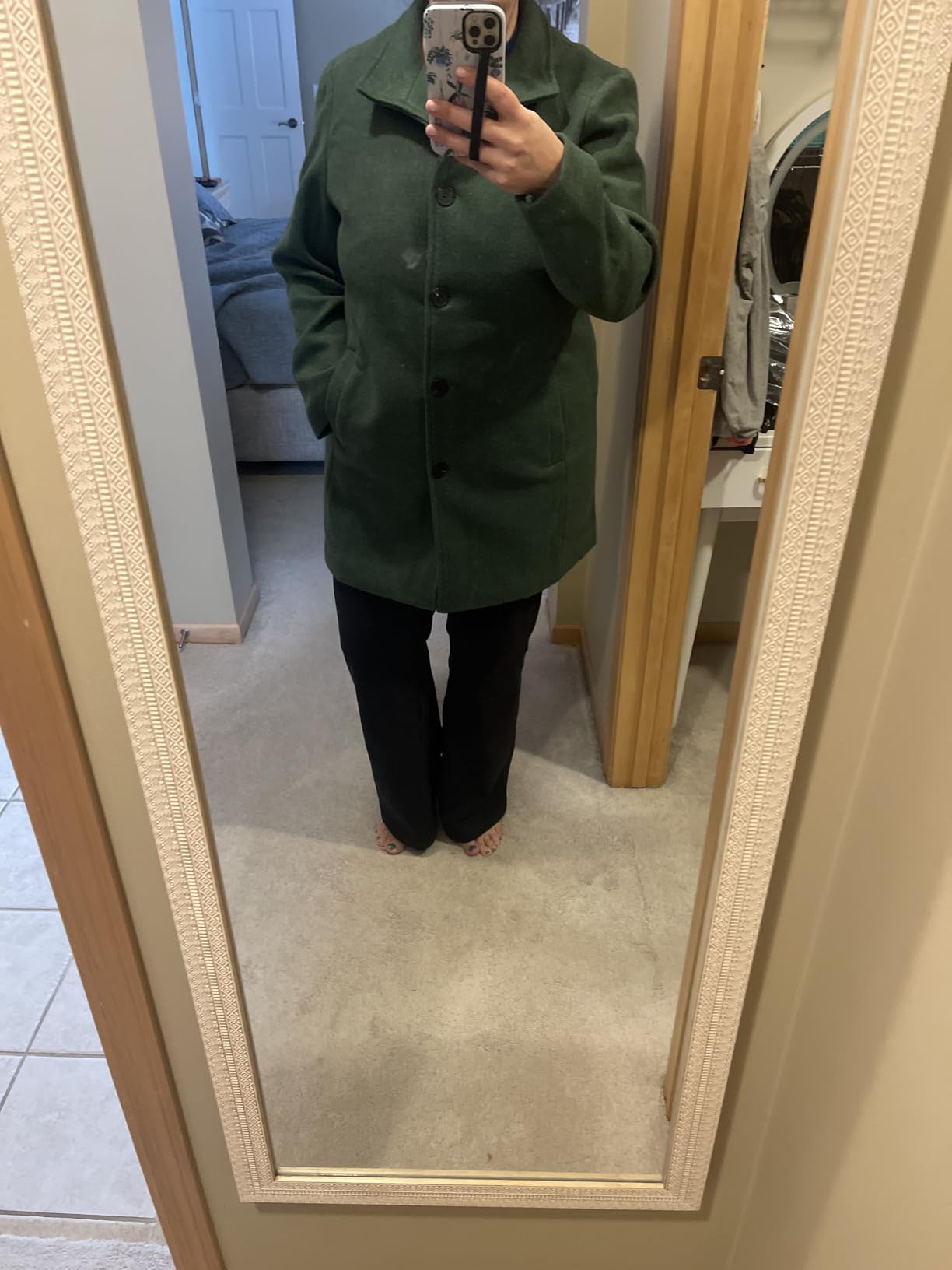CHARTOU Women's Casual Thicken Wool Blend Stand Collar Single Breasted Pea Coat customer photo 1