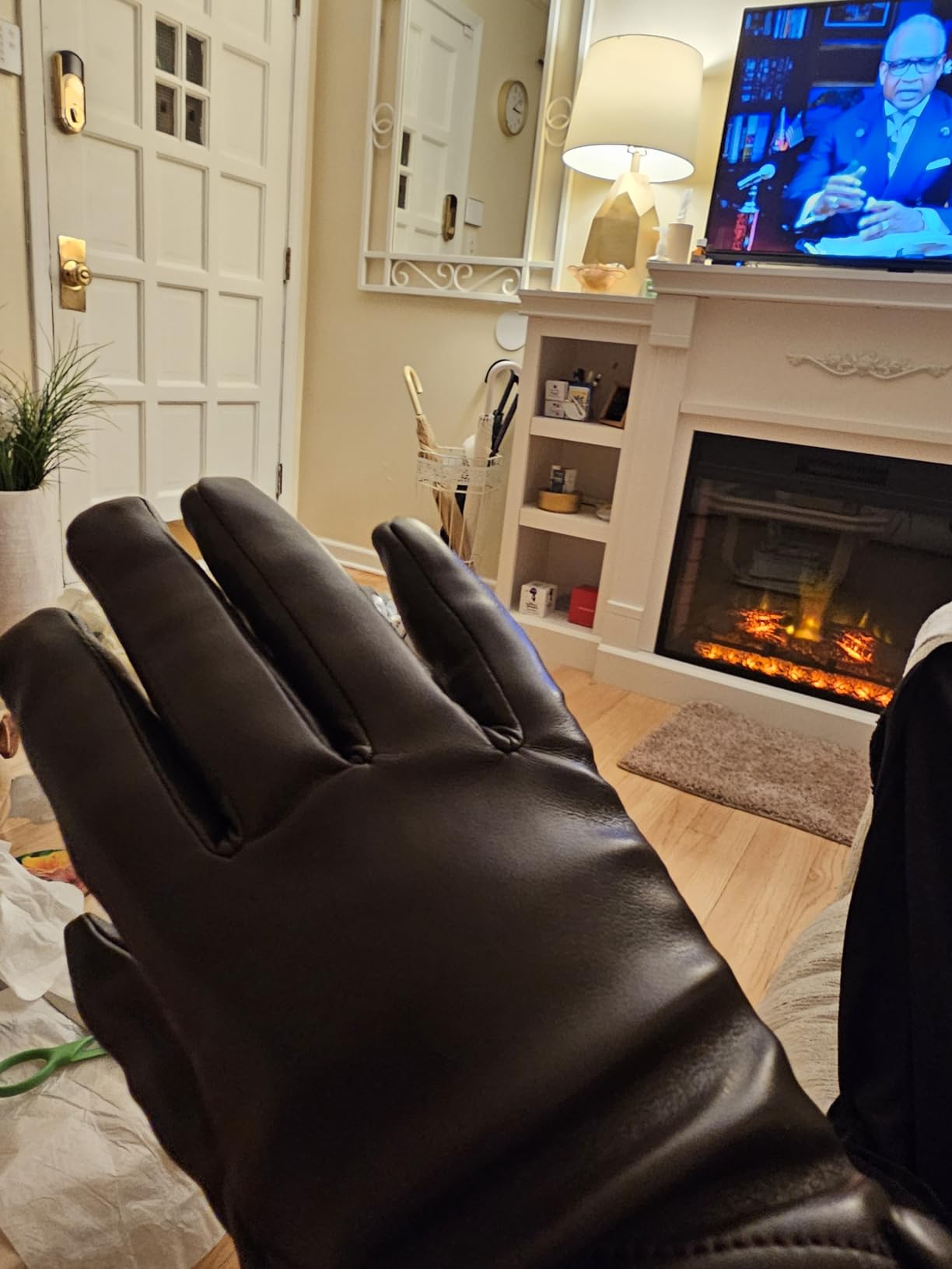 Winter Leather Gloves for Women, Warm Touchscreen Driving Texting Cashmere Lined Gloves customer photo 2