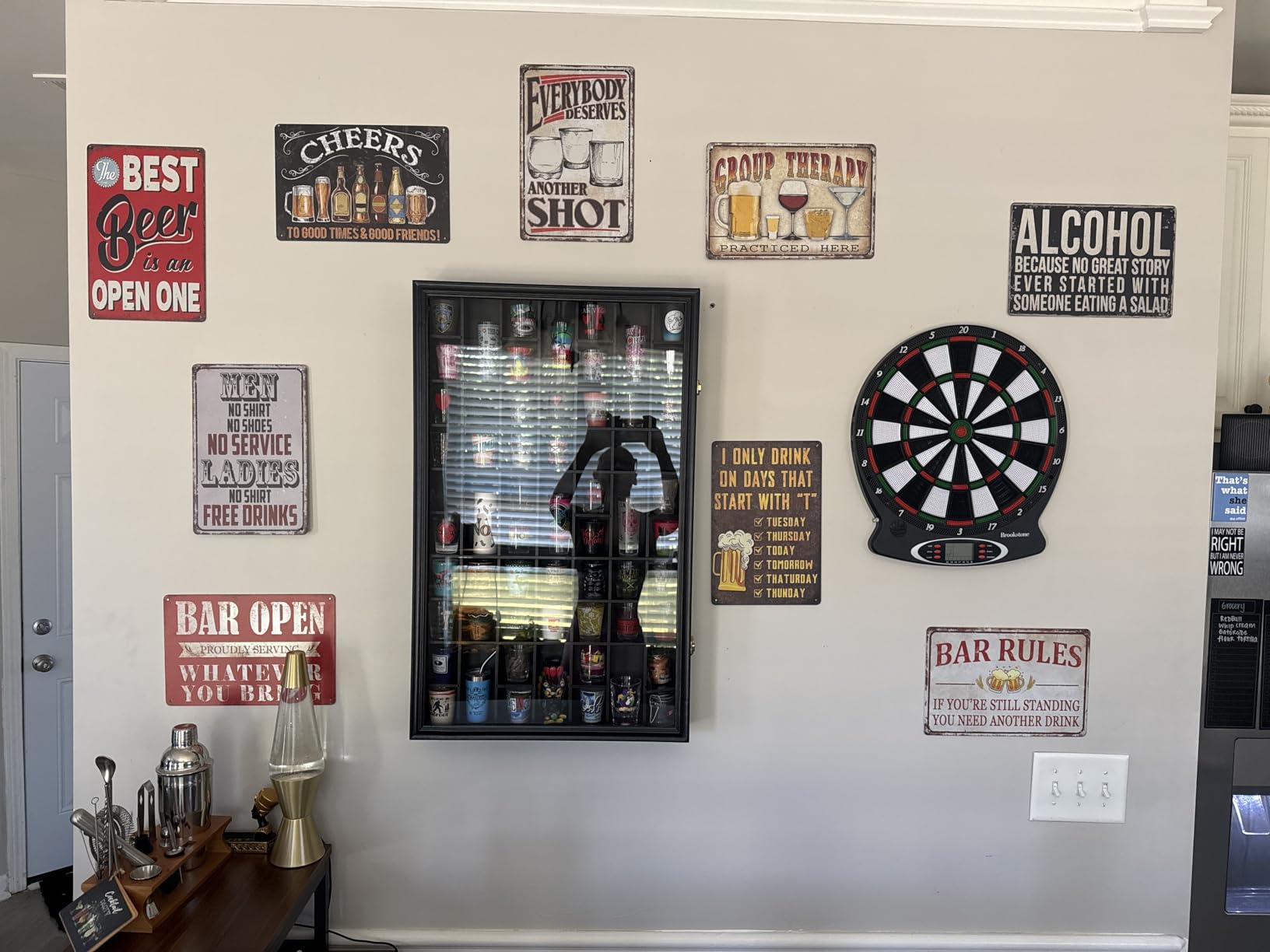 Funny Bar Signs For Home Bar Decor Metal Tin Signs Vintage Man Cave Sign Bar Accessories Garage Decor For Men Pub Wall Decor Open Rules Tin Sign 8x12 Inch (9 Pcs) customer photo 2