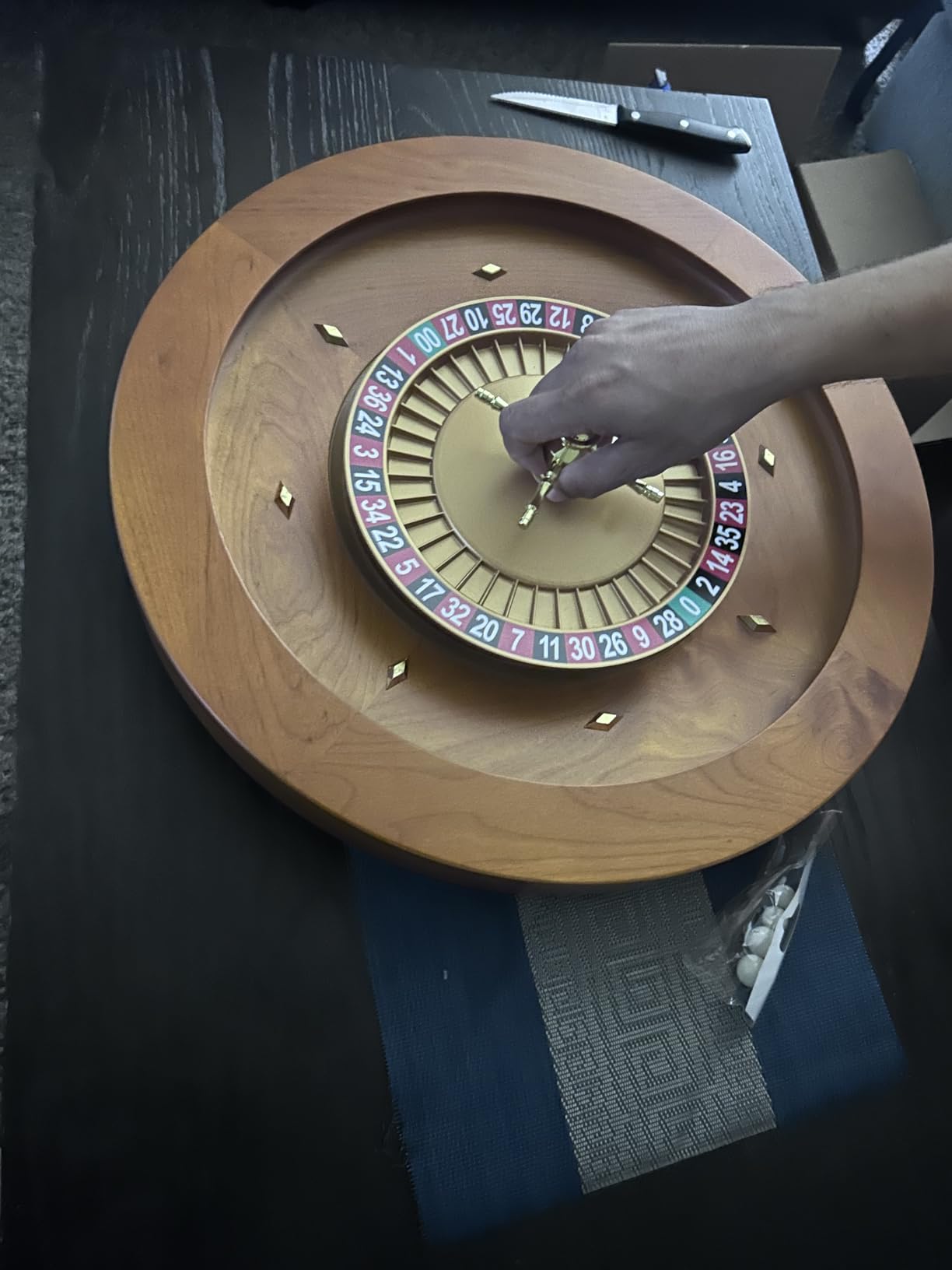 Leyndo 20 Inch Wooden Roulette Wheel with 4 Roulette Balls Casino Grade Precision Bearings Roulettes Wheel Turntable Leisure Table Games for Home Professional Use Night Party Game(Classic Pro) customer photo 1