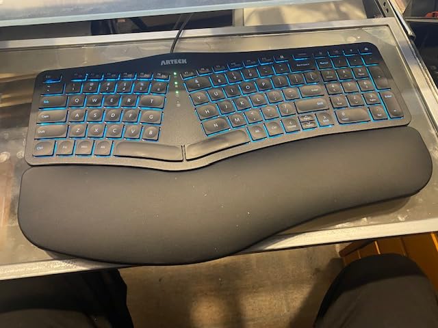Arteck Split Ergonomic Keyboard with Palm Rest, USB Wired Backlit Keyboard customer photo 2