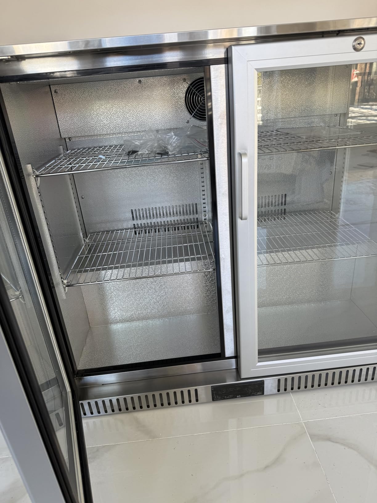 Coolski 36 Inch Back Bar Cooler, Under Counter Beverage Refrigerator with Glass Doors, Commercial Counter Height Display Fridge for Beer Soda, 7.4 Cu.Ft. Capacity/LED Lighting/ETL NSF Approved customer photo 1