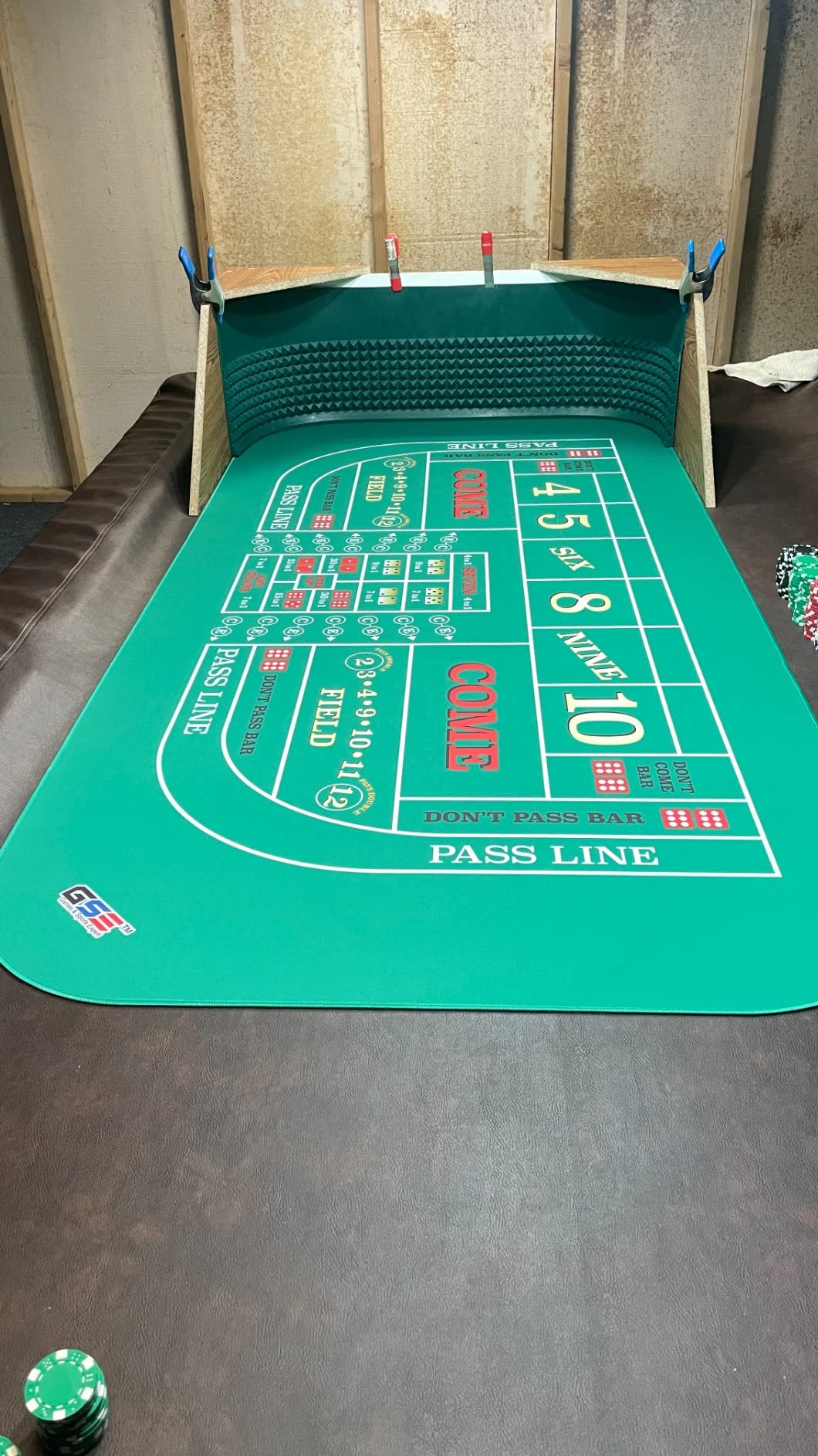 GSE 70 x 35 Inch Casino Twin Craps Tabletop Layout Mat with Carrying Bag | Non-Slip Rubber Backing Professional Craps Dice Game Table Top Mat for Casino Game Nights, Family/Friends Parties customer photo 2
