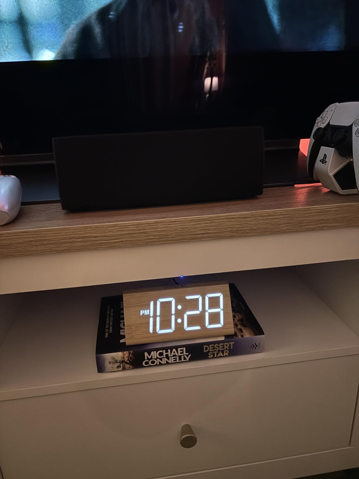 DreamSky Wooden Digital Alarm Clock for Bedrooms Desk with Large Numbers | Electric Clock with USB Port, Loud Alarm for Heavy Sleepers, Adjustable Volume, Dimmer, DST, Wood Décor Gifts, Plug in Clock customer photo 2