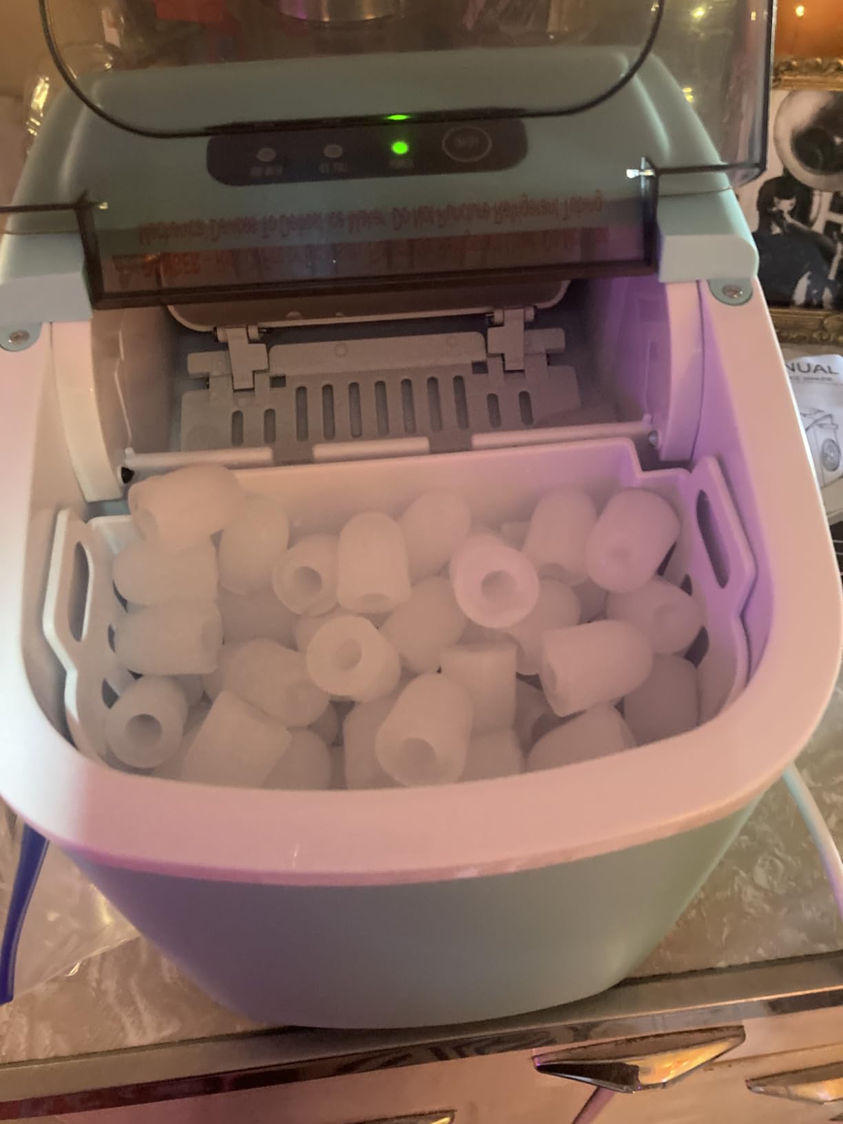 Crzoe Countertop Ice Maker, 26Lbs/24H, 2 Sizes of Ice, Self-Cleaning,Green | 8 Bullet Ice Cubes in 6 Mins,Portable Ice Machine for Home&Kitchen&Office&Party customer photo 2