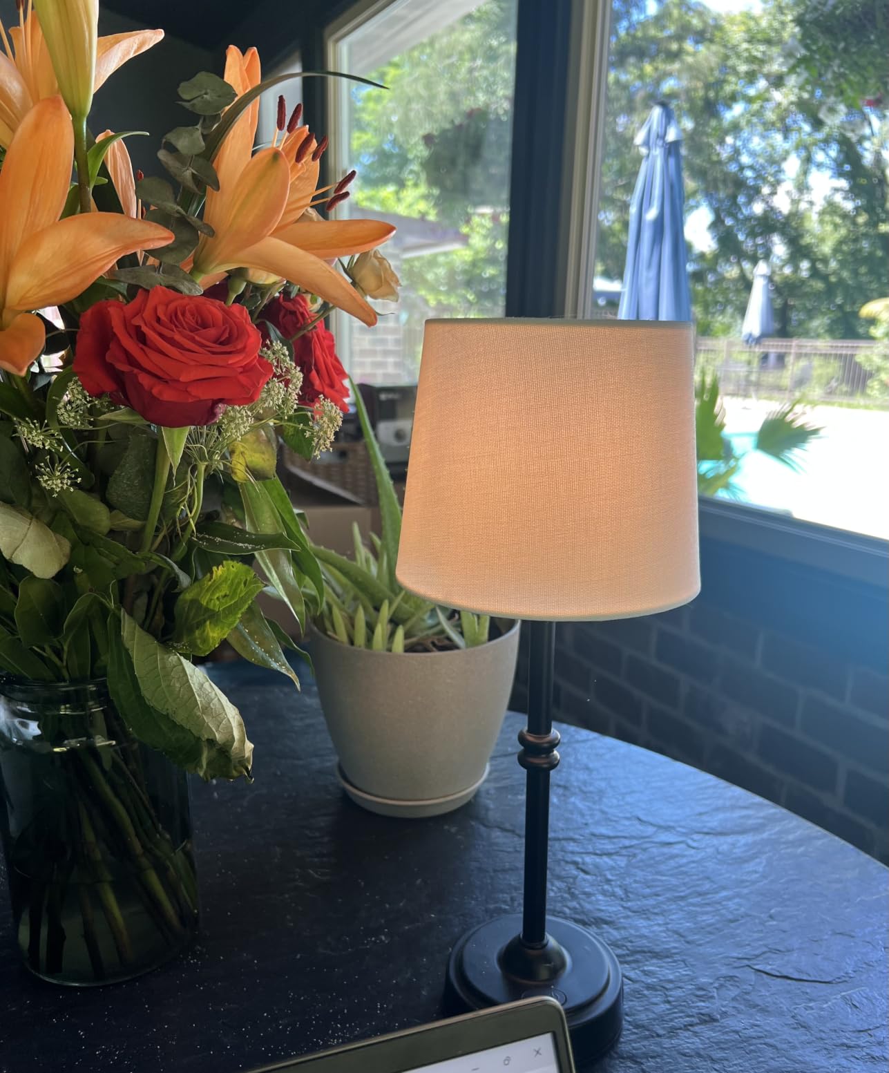O'Bright Seraph - Cordless LED Table Lamp with Dimmer, Built-in Rechargeable Battery, 3-Level Brightness, Patio Table Lamp, Bedside Night Lamp, Ambient Light for Restaurant, Antique Brass customer photo 1